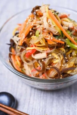 Harusame salad in a glass bowl featured img