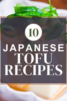 10 Japanese tofu recipes roundup thumbnail with yudofu picture in the background