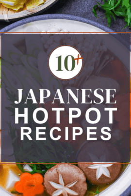 hot pot recipe round up thumbnail with chanko nabe (sumo stew) in the background